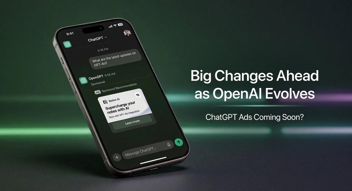 ChatGPT ads interface preview showing sponsored recommendations inside ChatGPT in 2026