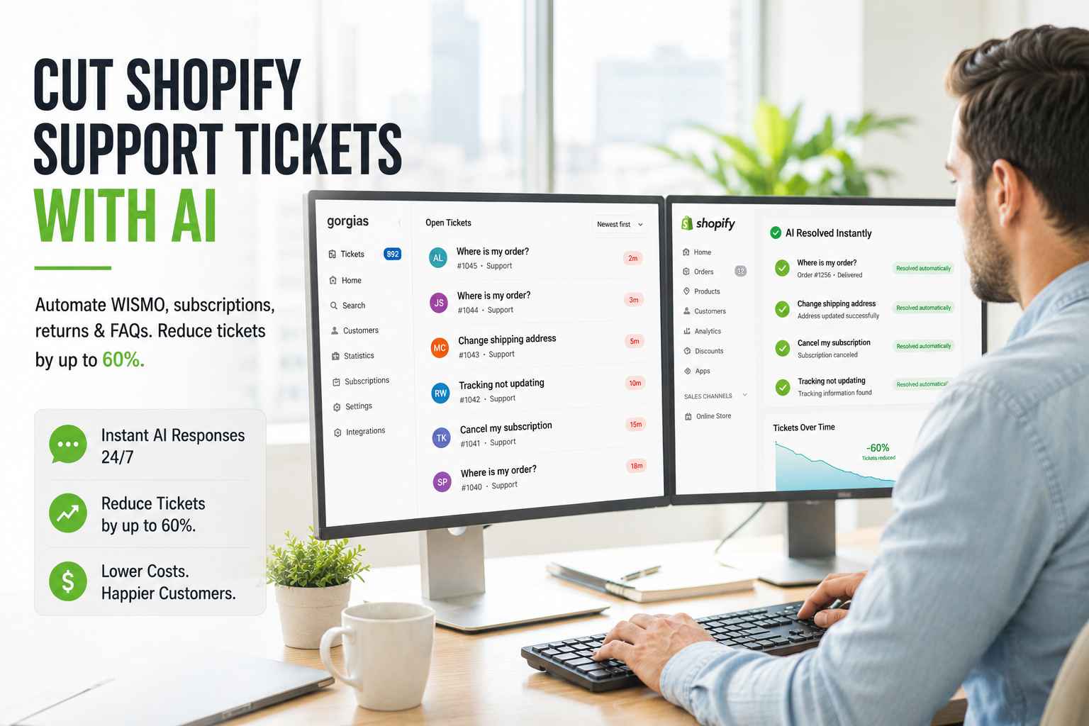 ChatGPT AI reducing Shopify customer support tickets