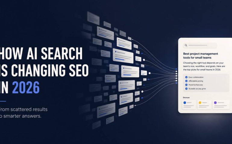 AI SEO trends 2026 showing how AI search is changing SEO and search visibility