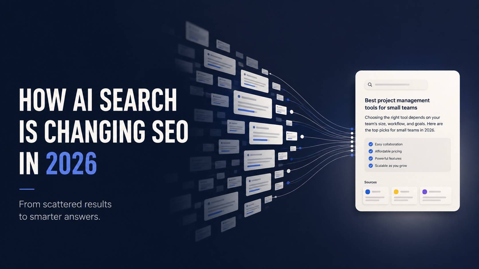 AI SEO trends 2026 showing how AI search is changing SEO and search visibility